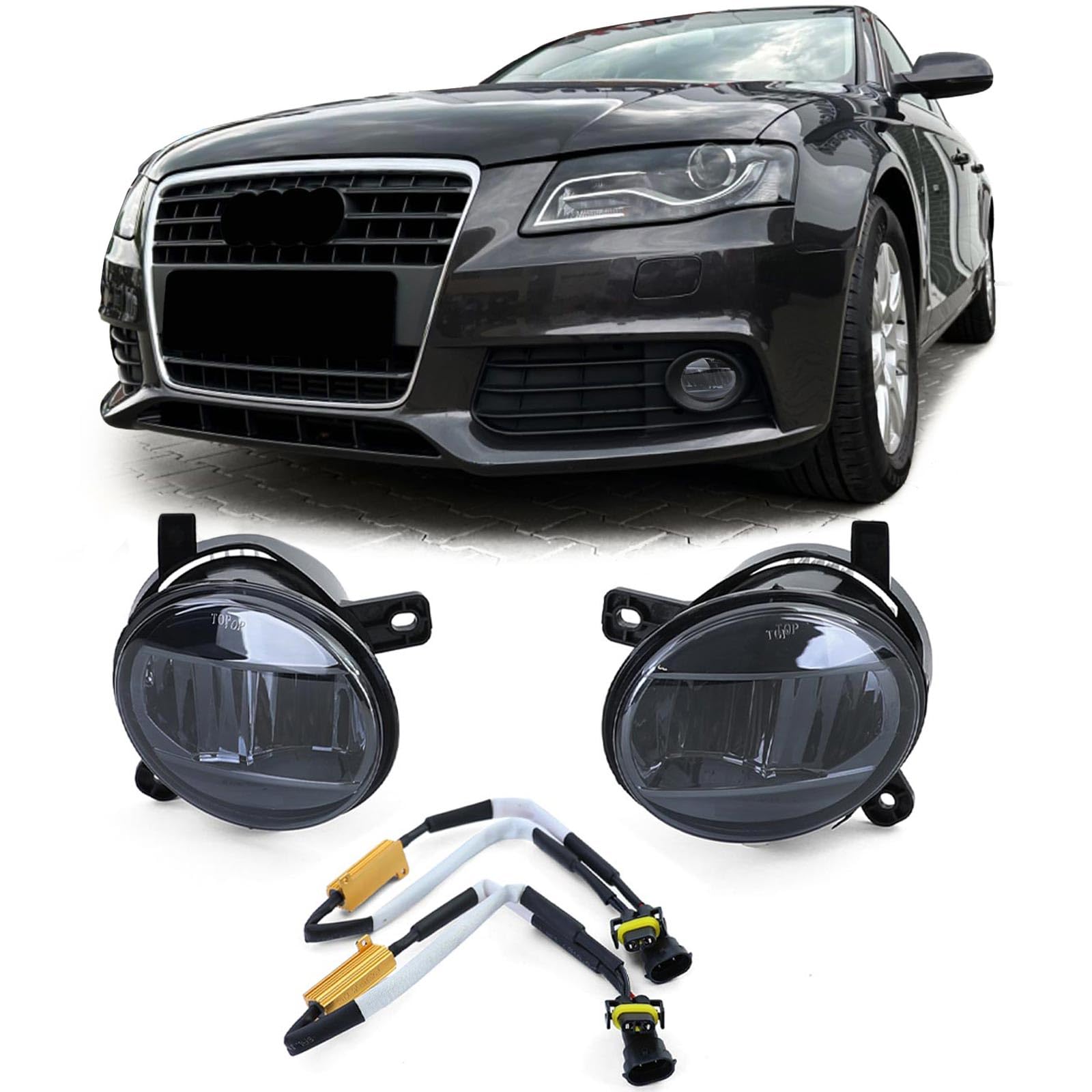 Klarglas LED Nebelscheinwerfer Schwarz Smoke für Audi A4 8K A6 4F Q5 Seat Exeo Klarglas LED Nebelscheinwerfer Schwarz Smoke für Audi A4 8K A6 4F Q5 Seat Exeo von Carparts-Online