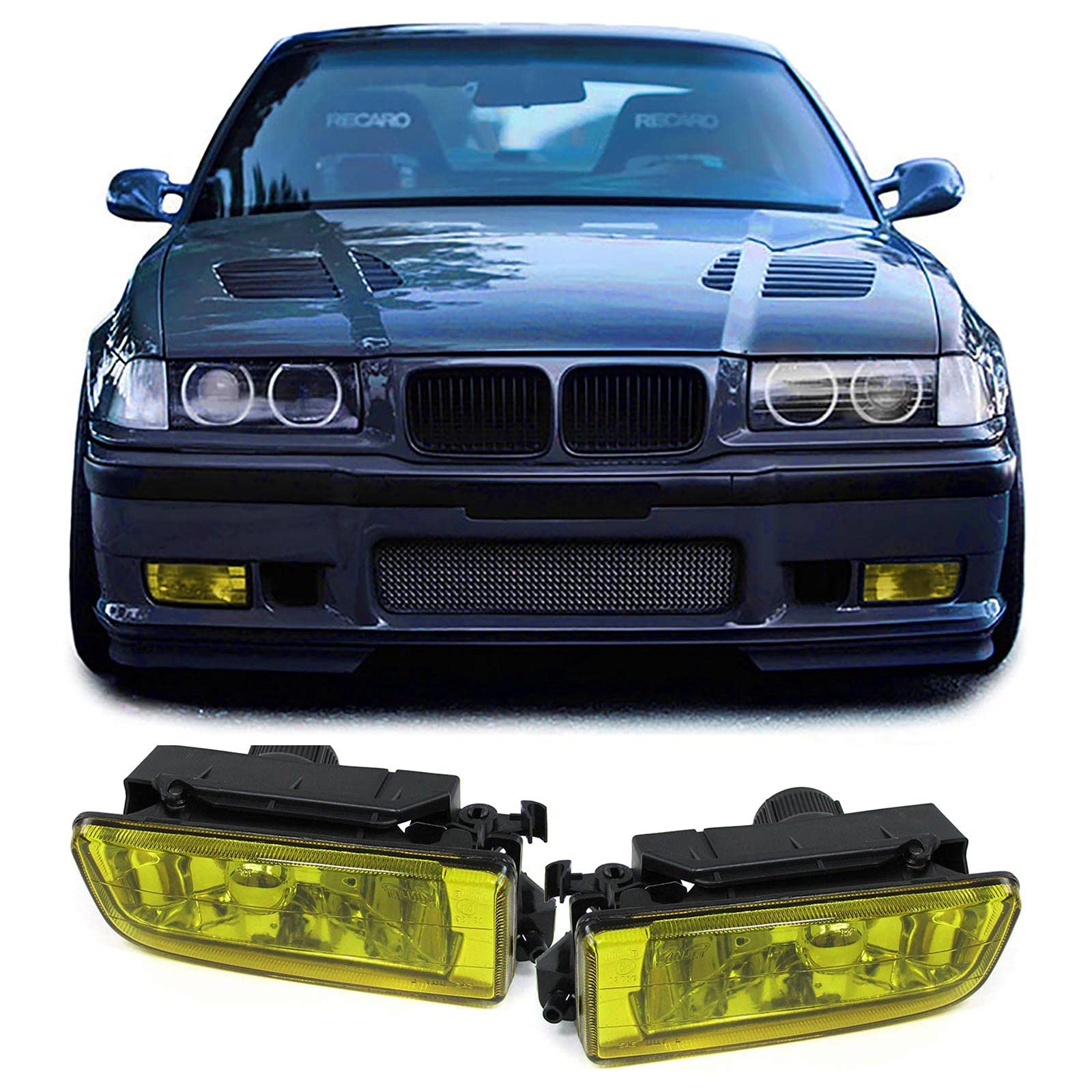 Klarglas Nebelscheinwerfer Gelb passend für BMW 3ER E36 auch M3 90-99 von Carparts-Online