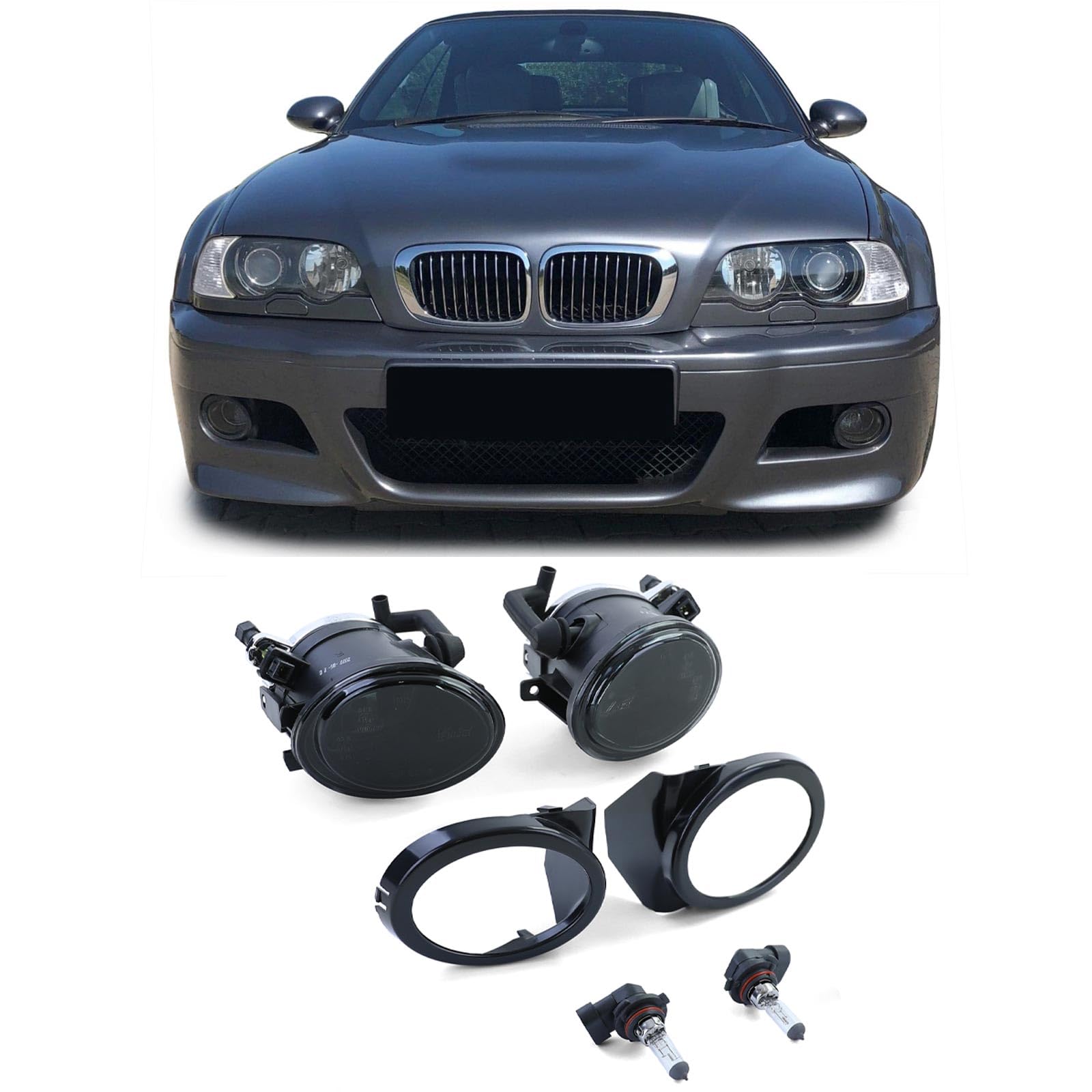 Klarglas Nebelscheinwerfer Schwarz Smoke passt für BMW E39 E46 mit M Stoßstange Klarglas Nebelscheinwerfer Schwarz Smoke passt für BMW E39 E46 mit M Stoßstange von Carparts-Online