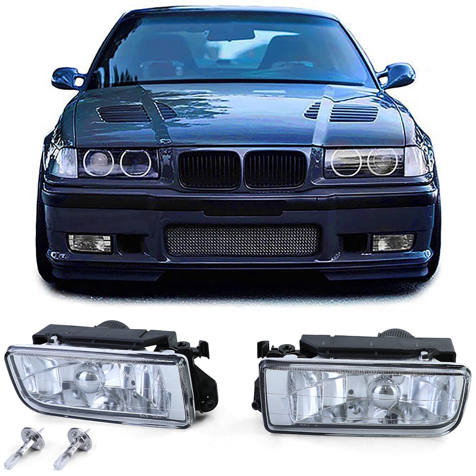 Klarglas Nebelscheinwerfer mit Halterahmen passend für BMW 3er E36 auch M3 90-99 Klarglas Nebelscheinwerfer mit Halterahmen passend für BMW 3er E36 auch M3 90-99 von Carparts-Online