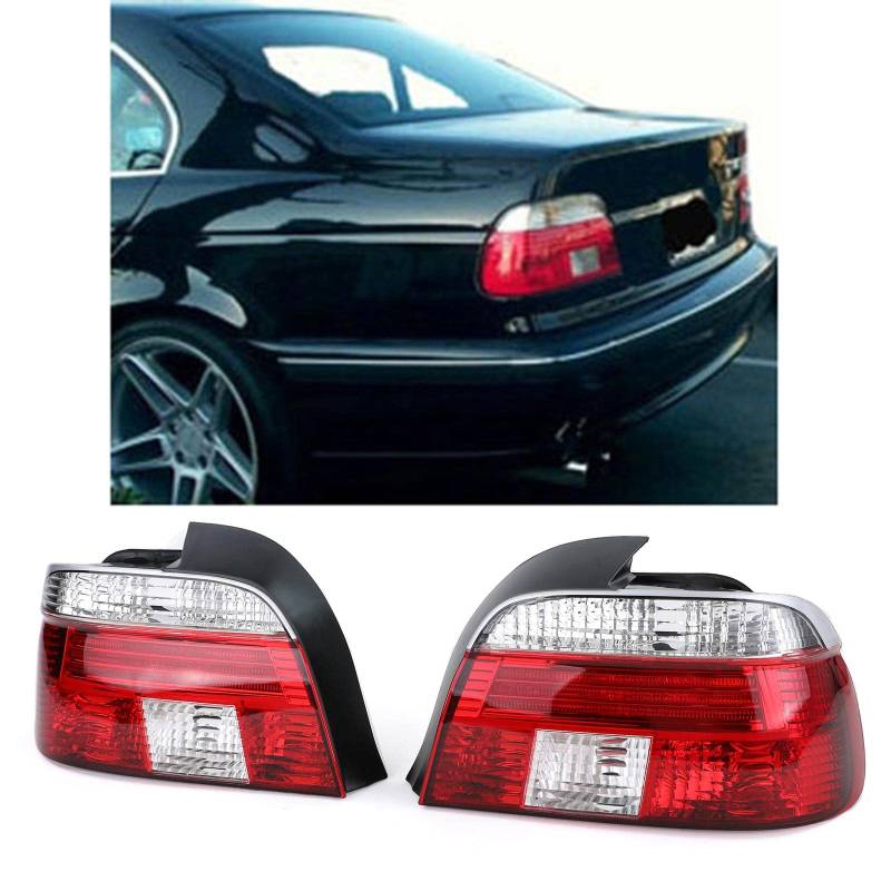 Klarglas Rückleuchten rot weiß Kristall für BMW 5er E39 Limousine 95-00 von Carparts-Online