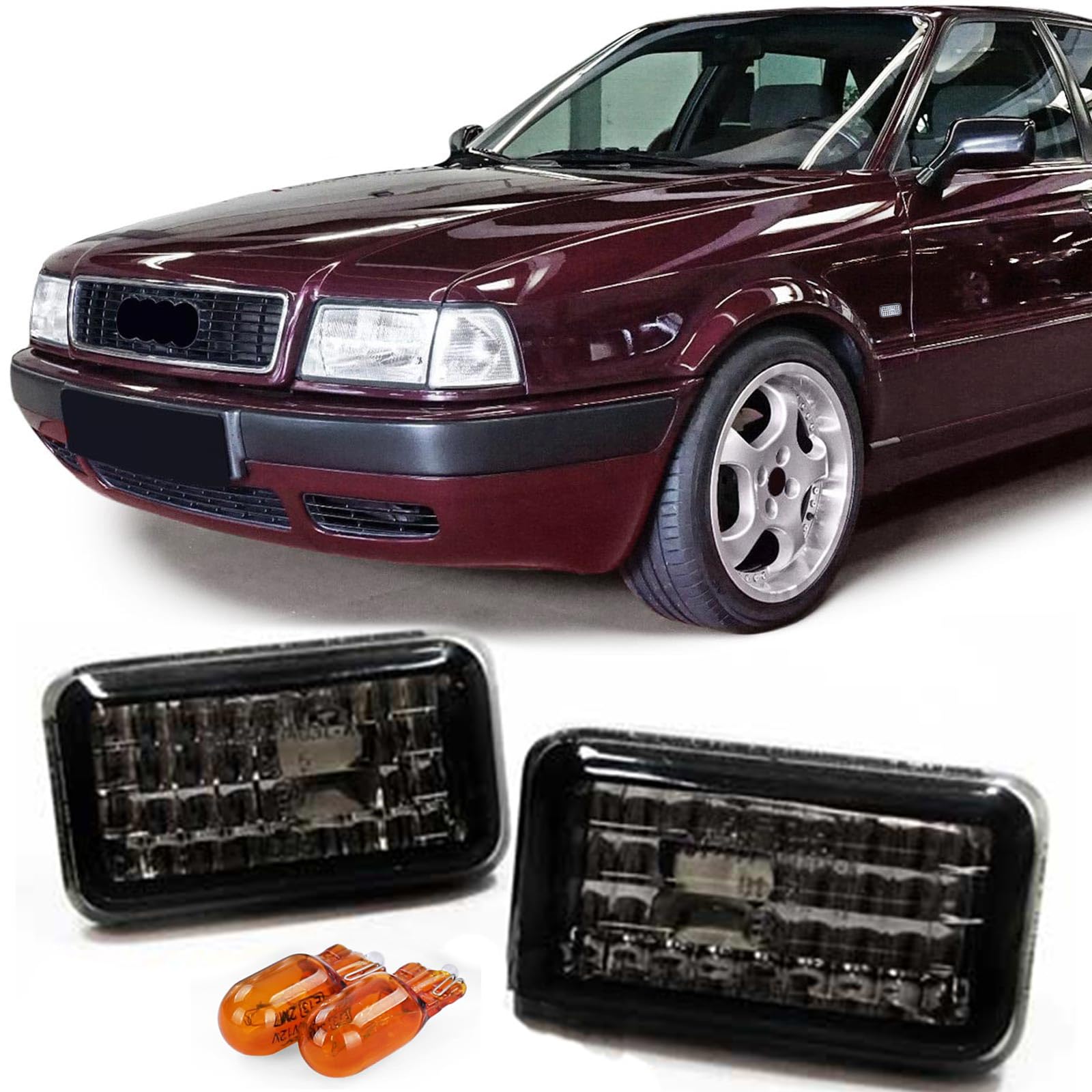 Klarglas Seitenblinker Schwarz für Audi 80 90 100 A6 C4 200 V8 Klarglas Seitenblinker Schwarz für Audi 80 90 100 A6 C4 200 V8 von Carparts-Online