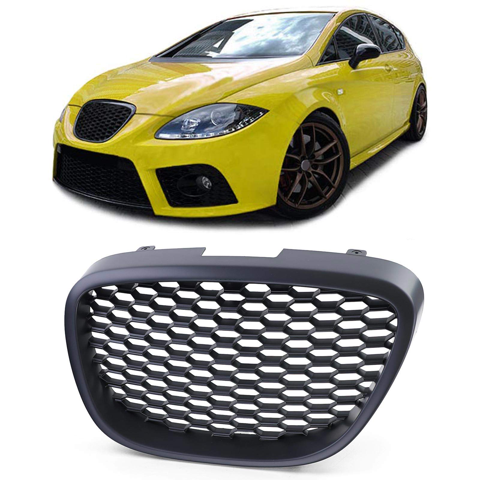 Kühlergrill Waben Grill RS Optik Schwarz für Seat Altea Toledo 5P Leon 1P 04-09 Kühlergrill Waben Grill RS Optik Schwarz für Seat Altea Toledo 5P Leon 1P 04-09 von Carparts-Online