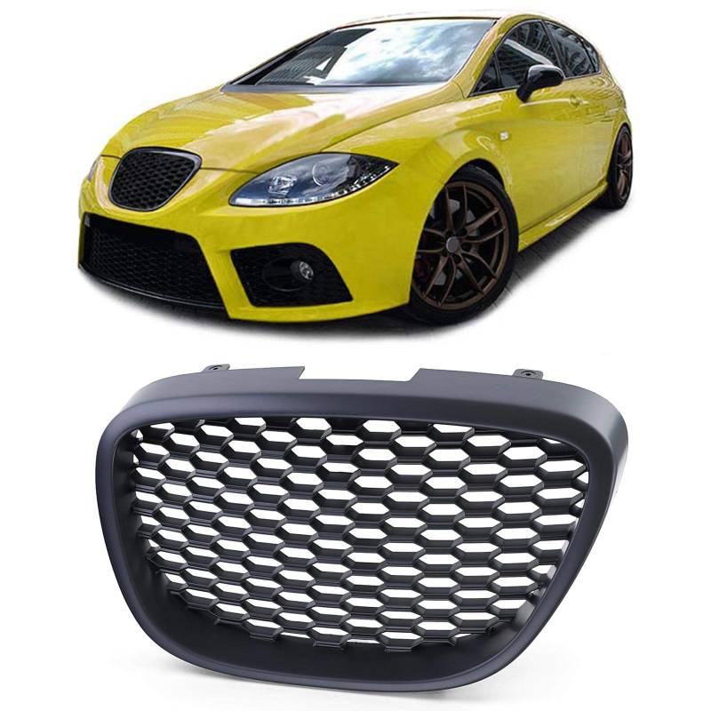 Kühlergrill Waben Grill RS Optik Schwarz für Seat Altea Toledo 5P Leon 1P 04-09 von Carparts-Online