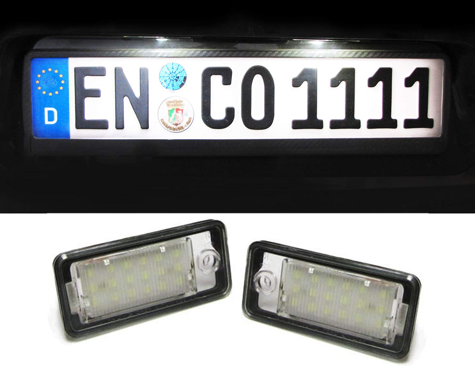 LED Kennzeichenbeleuchtung weiß 6000K für Audi A3 8P A4 B6 A6 4F Q7 TDL LED Kennzeichenbeleuchtung weiß 6000K für Audi A3 8P A4 B6 A6 4F Q7 TDL von Carparts-Online