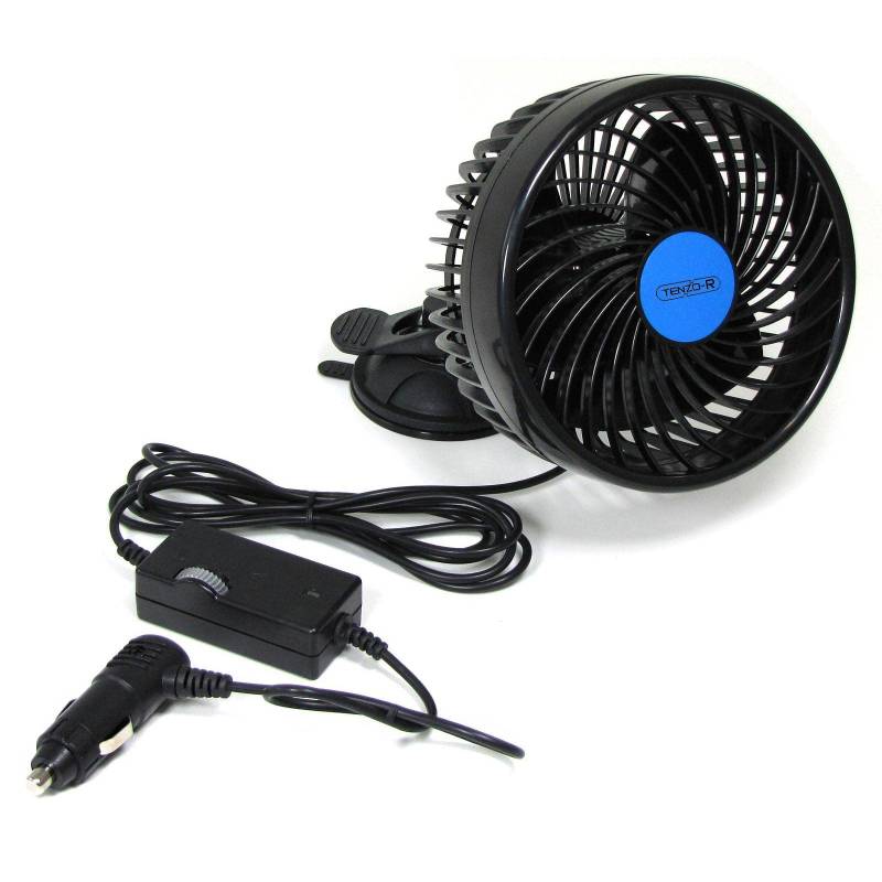 PKW Auto 12 Volt Ventilator Lüfter 15cm mit Saugfuss für Zigarettenanzünder von Carparts-Online