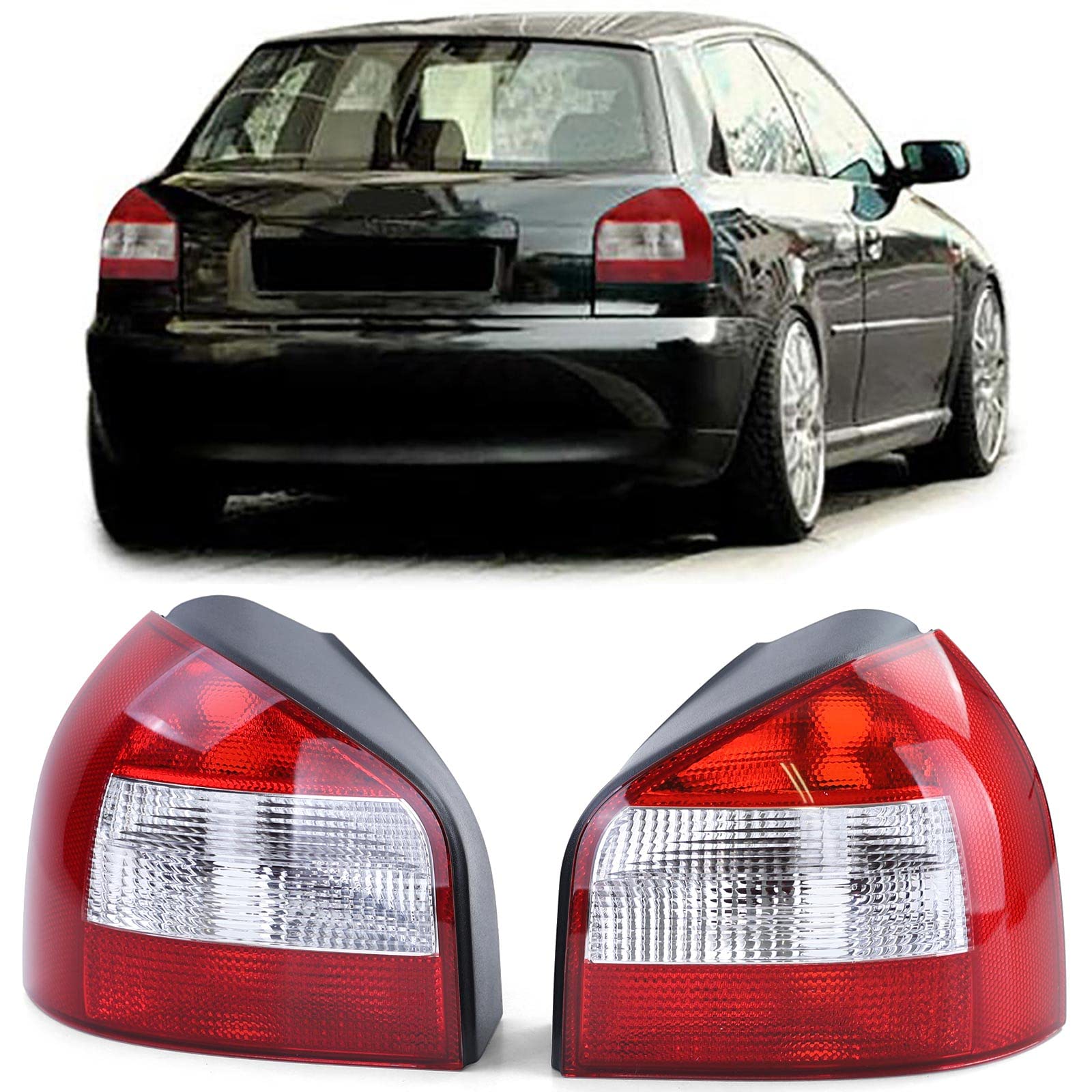 Rückleuchten Facelift Optik Rot Weiss Paar für Audi A3 8L Vorfacelift 96-00 Rückleuchten Facelift Optik Rot Weiss Paar für Audi A3 8L Vorfacelift 96-00 von Carparts-Online