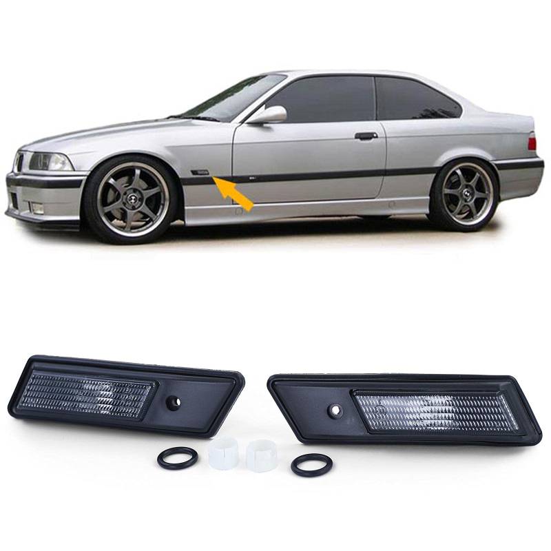 Seitenblinker Schwarz Smoke Paar passend für BMW 3er E36 90-96 + 5er E34 88-95 von Carparts-Online