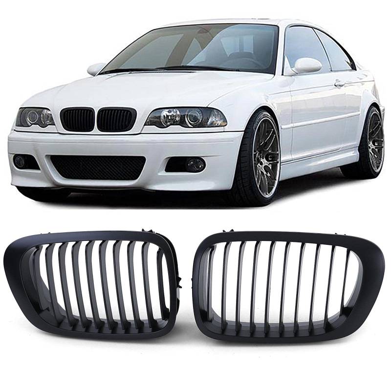 Sport Kühlergrill Performance Matt passend für BMW 3er E46 Coupe Cabrio 99-03 von Carparts-Online