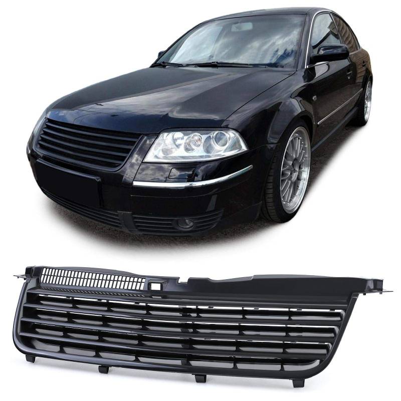 Sport Kühlergrill ohne Emblem Schwarz für VW Passat 3BG Limousine Variant 00-05 von Carparts-Online