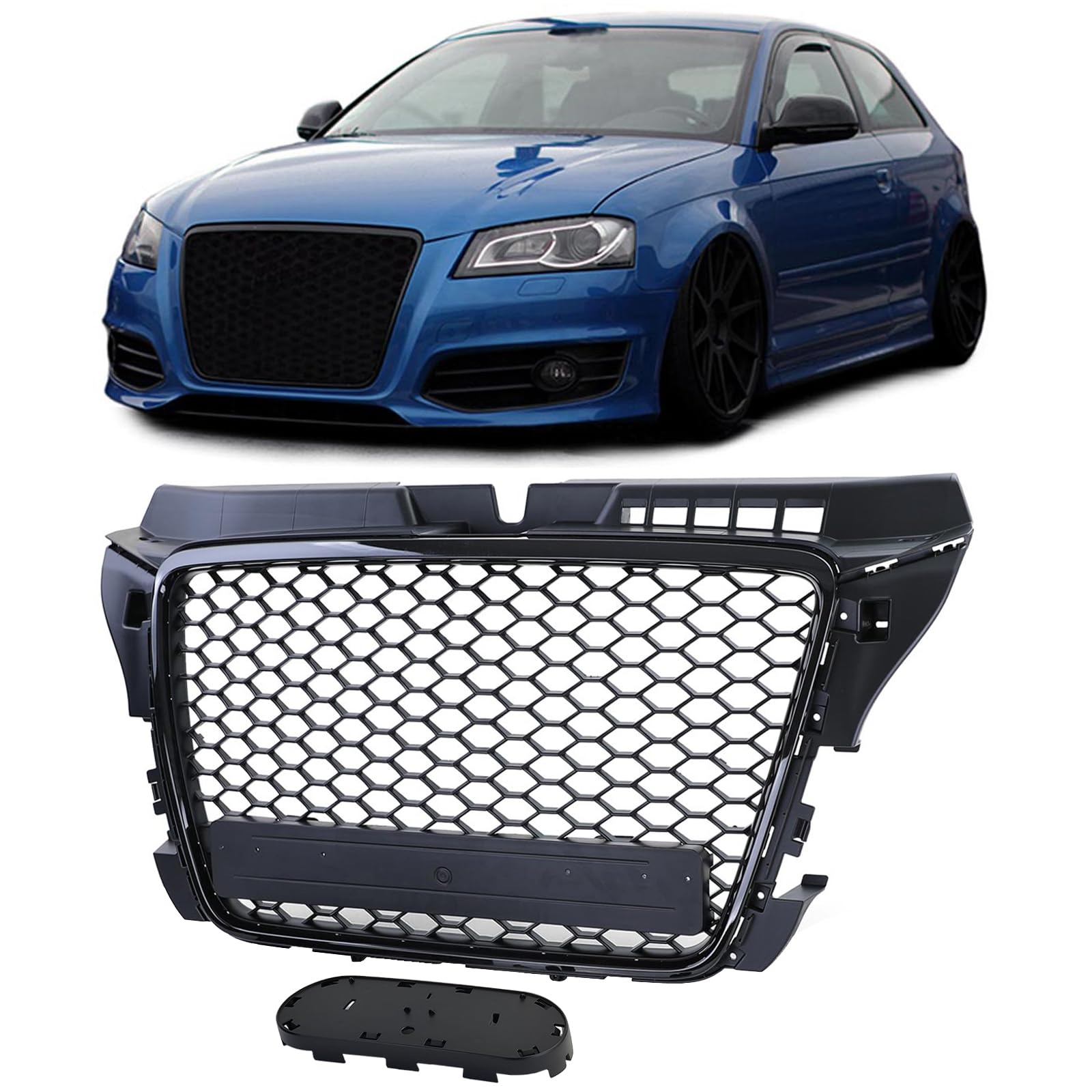 Waben Grill Kühlergrill Sport Optik Schwarz glanz matt für Audi A3 8P 08-12 Waben Grill Kühlergrill Sport Optik Schwarz glanz matt für Audi A3 8P 08-12 von Carparts-Online