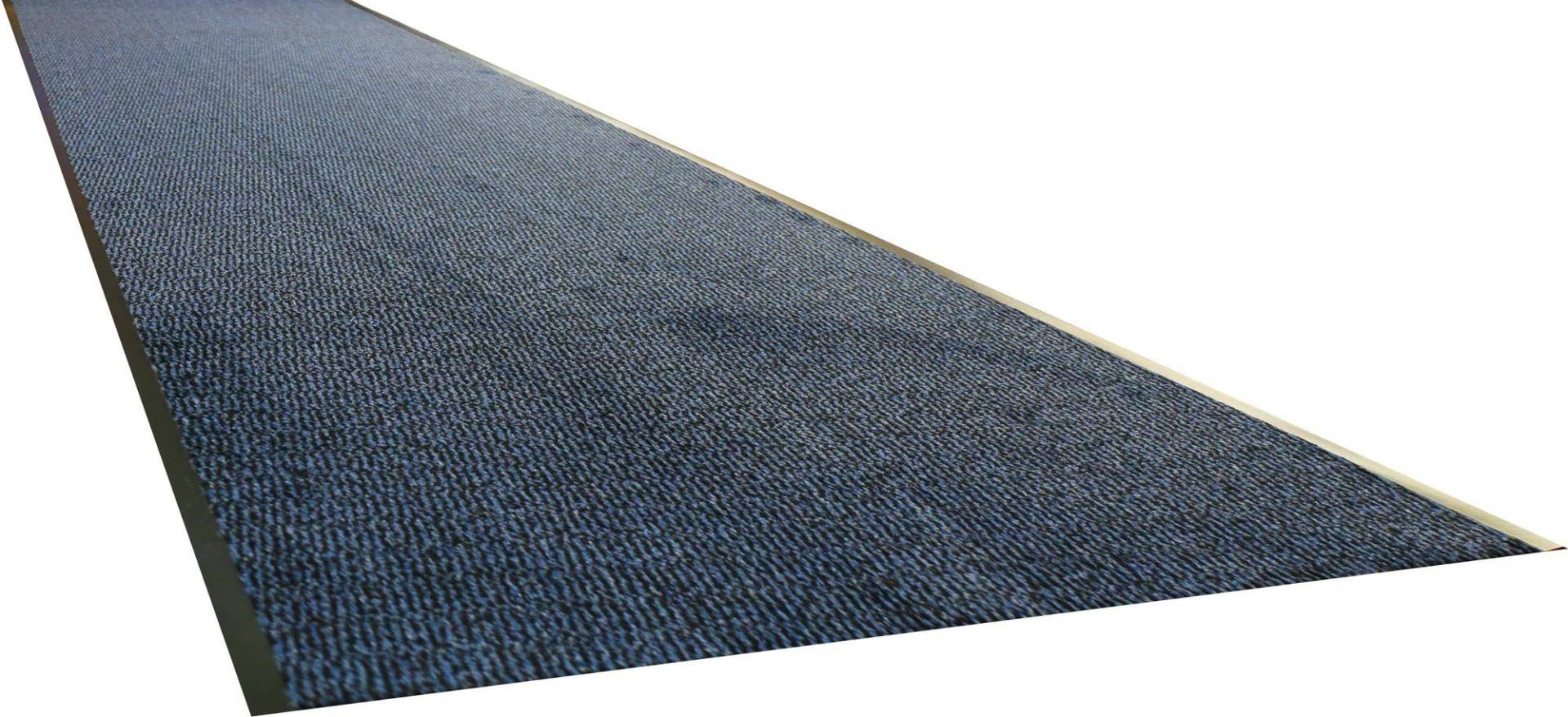 Carpe mathique® Fußmatte innen hauseingang Nassau Anthrazit, Beige, Blau, Braun, Rot - 90 x 400 cm - Blau von Carpe mathique