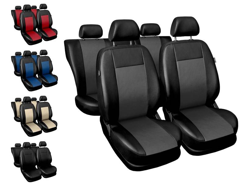 Carpendo Sitzbezüge Auto Set Autositzbezüge Schonbezüge Schwarz-Grau Vordersitze und Rücksitze - Airbag geeignet - Comfort von Carpendo