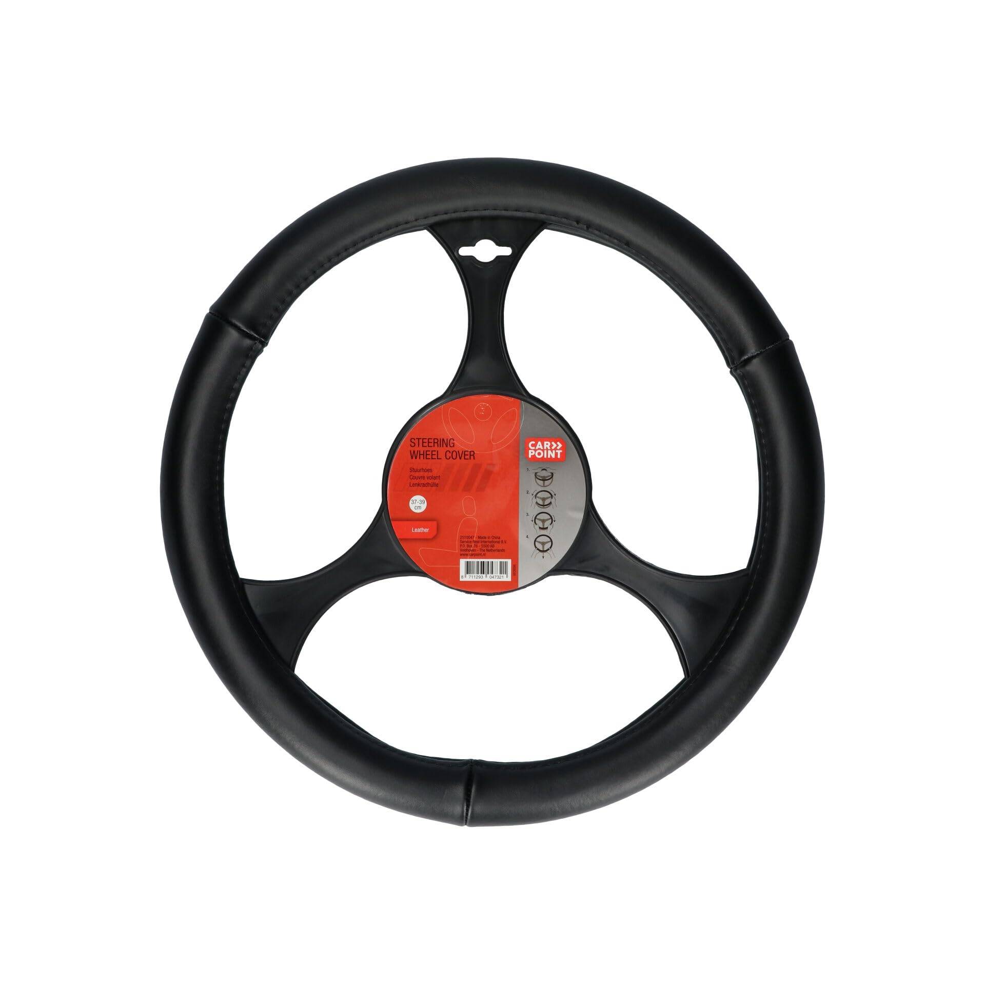 CARPOINT 2510047 Lenkradhülle schwarz Leder CARPOINT 2510047 Lenkradhülle schwarz Leder von Carpoint