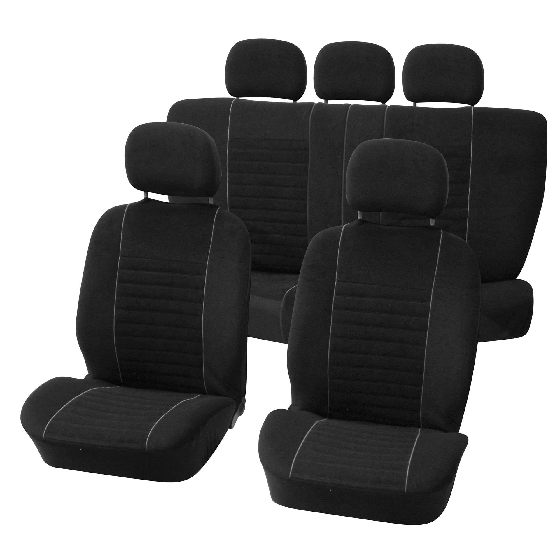 Carpoint 0310504 Schonbezugset 9-teilig 'Velours', schwarz / grau Carpoint 0310504 Schonbezugset 9-teilig 'Velours', schwarz / grau von Carpoint