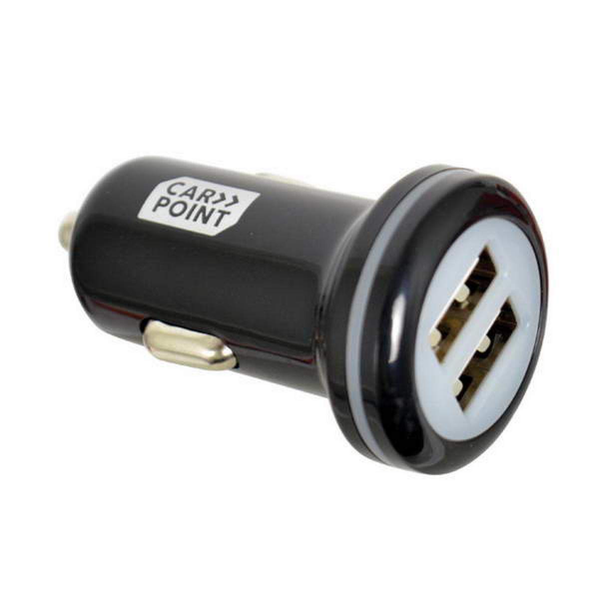 Carpoint USB-Autoladegerät Dual 12/24 Volt 2,4 Amp Schwarz -0517009 von Carpoint