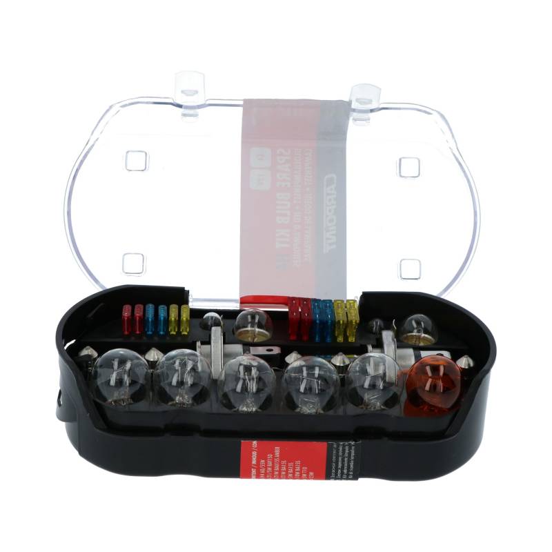 H4 Profi-Ersatzlampen-Kasten "longlife". 30-teiliges Set von Kfz-Lampen und Sicherungen, Schwarz von Carpoint