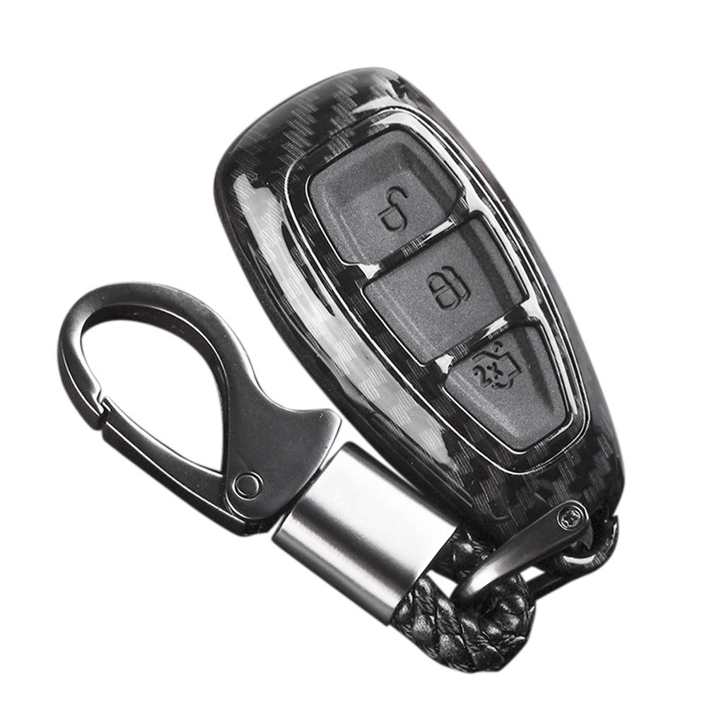 Carrfan Carbon Remote Key Fob Hülle für Fords/Focus/Fiesta/Kuga/C-Max von Carrfan