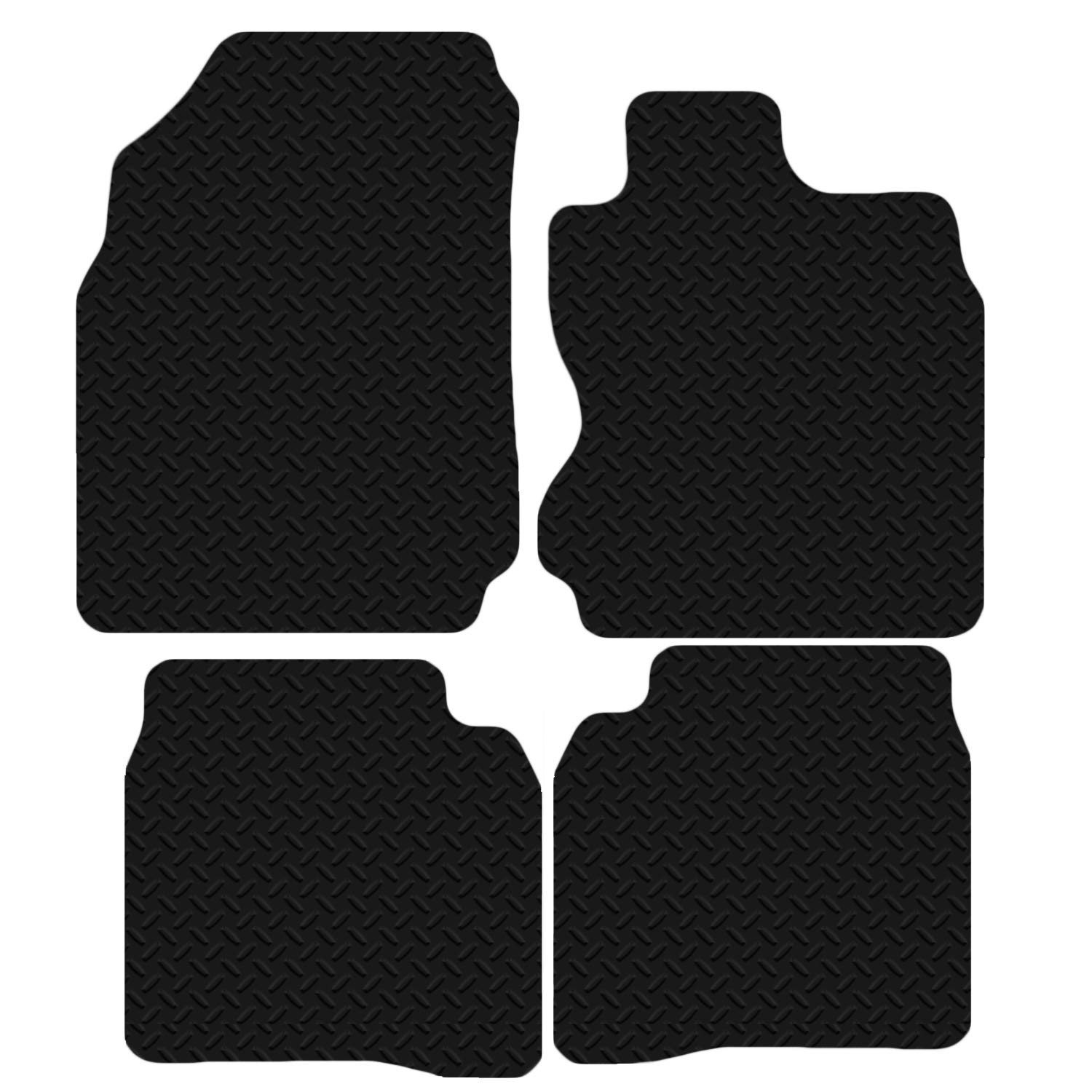 Carsio Auto-Fußmatten aus Gummi, für Nissan Note 2006 bis 2012, 3 mm, Schwarz, 4-teiliges Set von Carsio