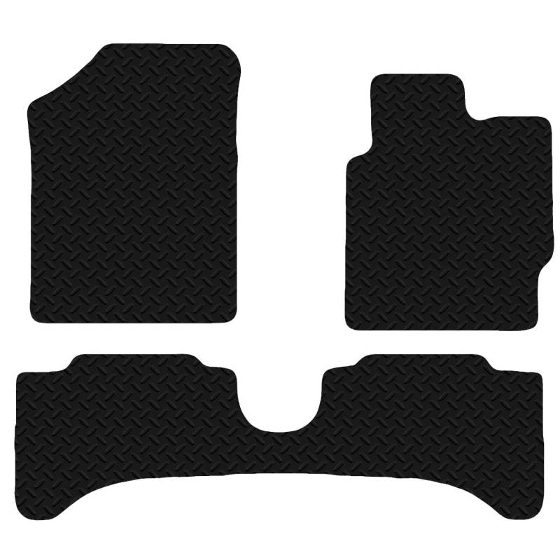 Carsio Auto-Fußmatten aus Gummi, für Toyota Yaris Hybrid ab 2014, 3 mm, Schwarz, 3-teiliges Set von Carsio