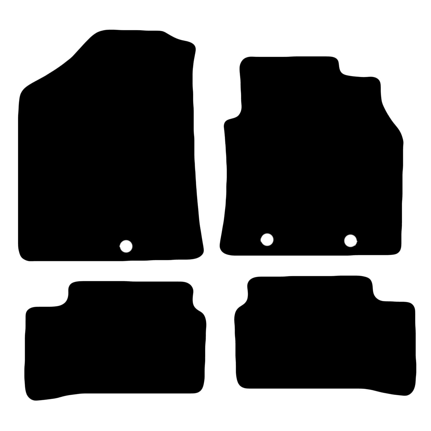 Carsio Auto-Fußmatten für i10 ab 2014, maßgeschneidert, Schwarz, 4-teiliges Set mit 3 Clips von Carsio