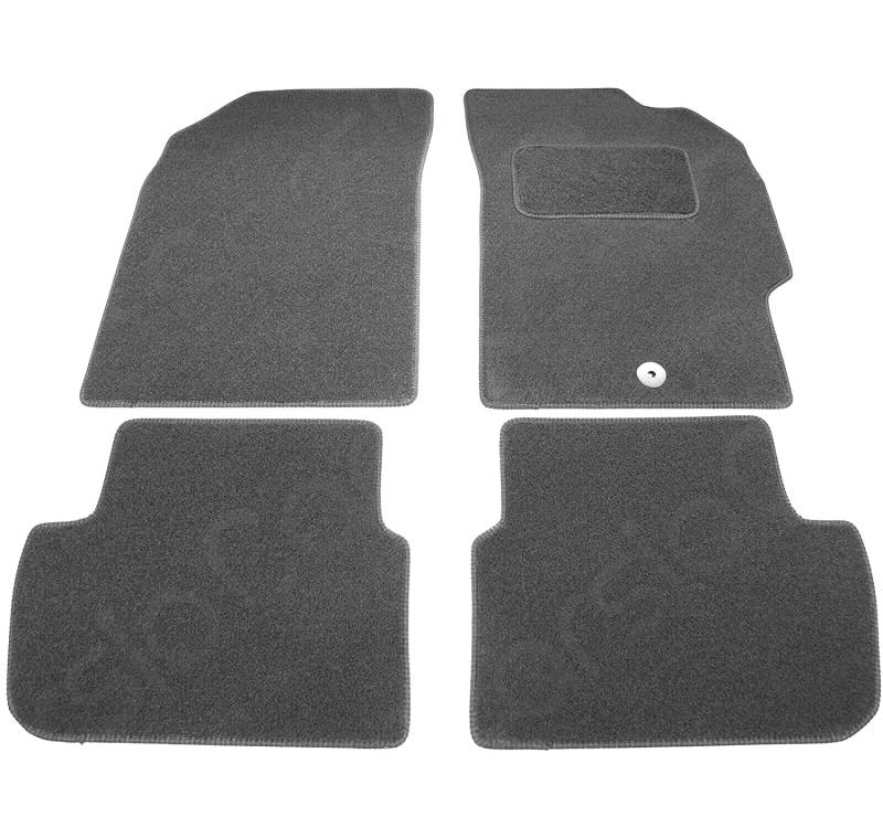Carsio Teppich-Fußmatten für Chevrolet Spark ab 2010, 4-teiliges Set, maßgeschneiderte Passform, komplettes Zubehör, schwarz, passgenau – für jedes Wetter, rutschfeste Unterseite und schwarzer Rand von Carsio