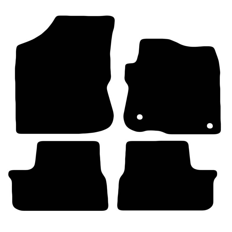 Carsio Maßgeschneiderte Schwarze Teppich-Fußmatten für 208 2012 bis 2019, 4-teiliges Set mit 2 Clips von Carsio