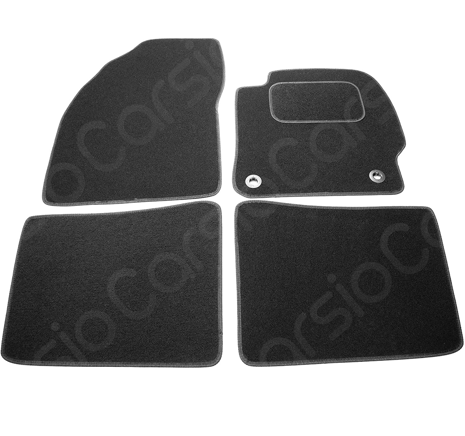 Carsio Maßgeschneiderte Schwarze Teppich-Fußmatten für Prius 2012 bis 2016, 4-teiliges Set mit 2 Clips von Carsio
