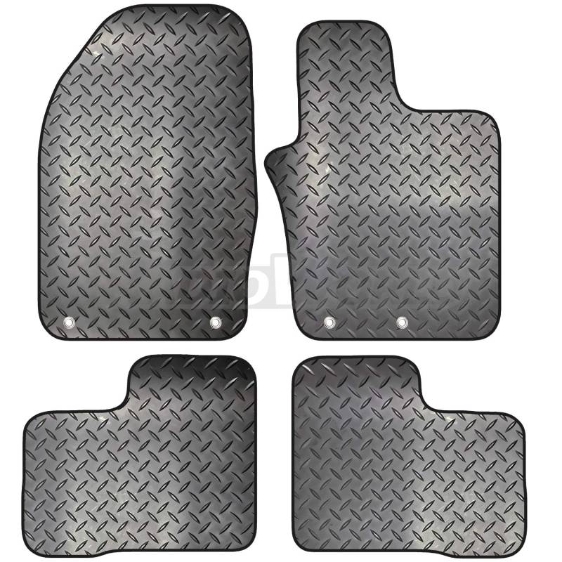 Carsio Maßgeschneidertes 4-teiliges Gummimatten-Set mit 4 Clips für FIAT 500X ab 2014. von Carsio