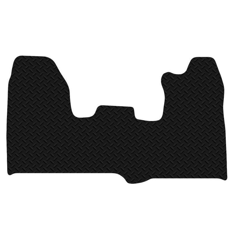 Carsio Schwarze Bodenmatte aus Gummi für Lieferwagen, 3 mm, 1-teiliges Set, für Transit Custom SWB ab 2013 von Carsio