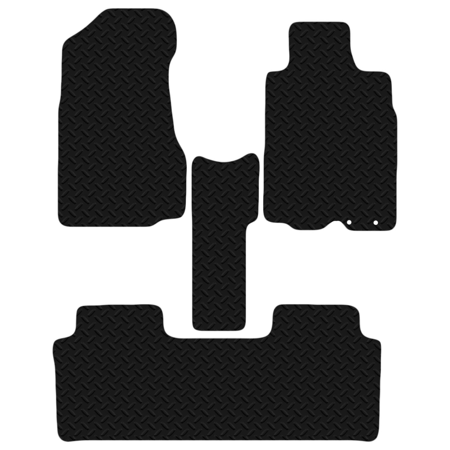 Carsio Schwarze Gummi-Fußmatten für Honda CRV Automatic 2001–2006, 3 mm, 4-teiliges Set von Carsio