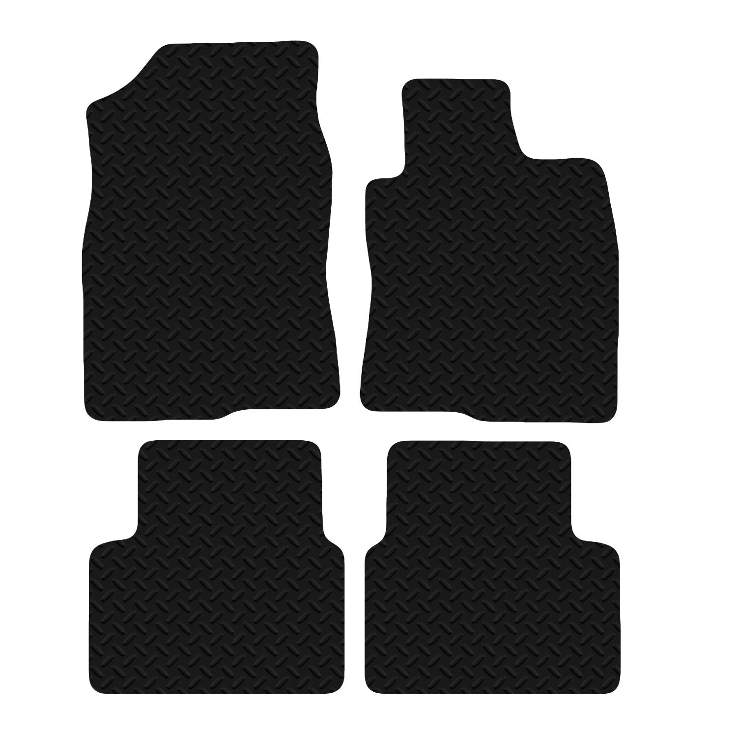 Carsio Schwarze Gummi-Fußmatten für Honda Civic ab 2017, 3 mm, 4-teiliges Set von Carsio