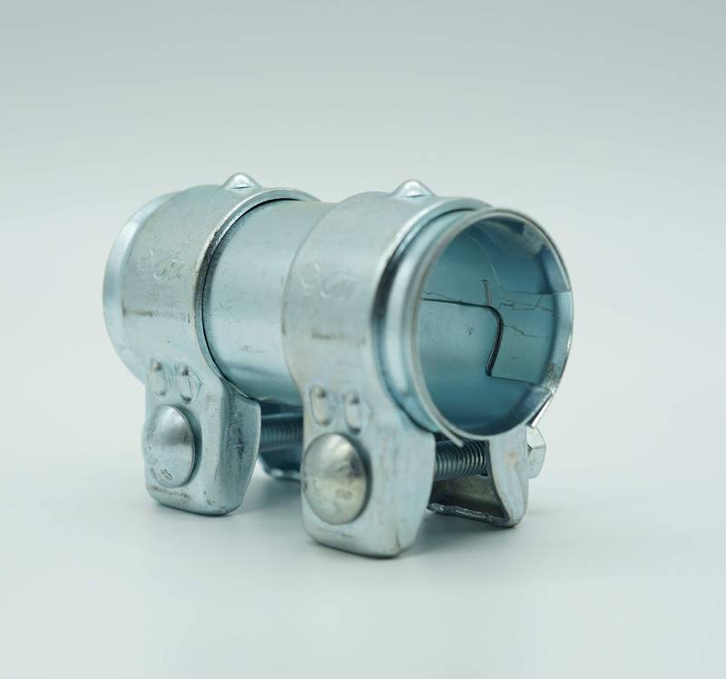 Cartec Rohrverbinder Doppelschelle Ø 40 x 90 mm, Doppelschellenzange, Clamp, Silber, Auto & Motorrad, 90 millimeters von Cartec