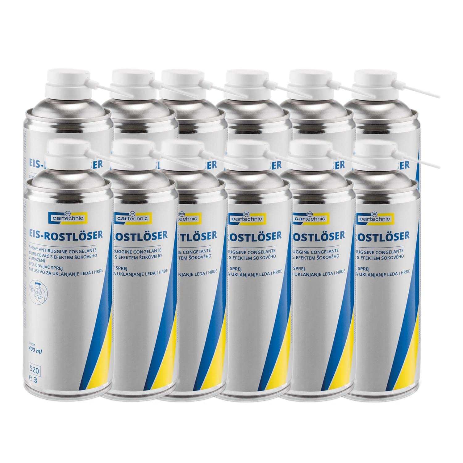 CARTECHNIC 12x EIS-Rostlöser Eisspray Rostumwandler Super Crack Kriechöl 400ml von CARTECHNIC