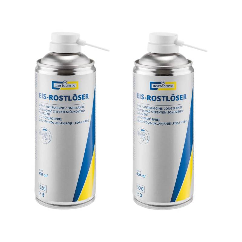 CARTECHNIC 2X EIS-Rostlöser Eisspray Rostumwandler Super Crack Kriechöl 400ml von CARTECHNIC