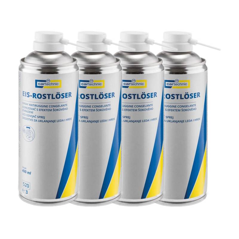 CARTECHNIC 4X EIS-Rostlöser Eisspray Rostumwandler Super Crack Kriechöl 400ml von CARTECHNIC