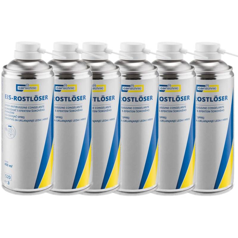 CARTECHNIC 6X EIS-Rostlöser Eisspray Rostumwandler Super Crack Kriechöl 400ml von CARTECHNIC