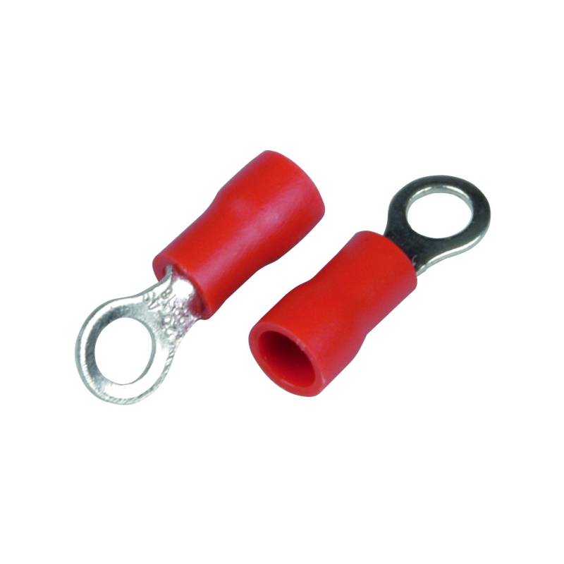 Cartrend 20 Stück Ring-Kabelschuhe,Kabelschuh Ring M4 rot für Kabel 0,5-1,5mm² von cartrend