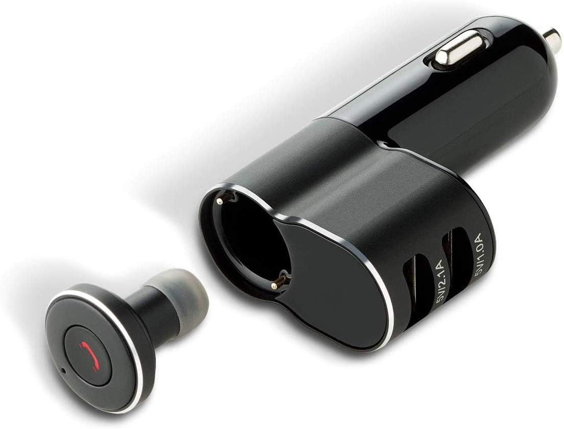 Cartrend 10292 USB-Ladestecker mit Bluetooth Headset, schwarz von cartrend