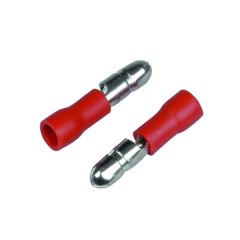 Cartrend 10496 Rundstecker Rundsteckhülsen rot Kabelschuhe Quetschverbinder isoliert für 0,5-1,0mm², 20 Stück von cartrend