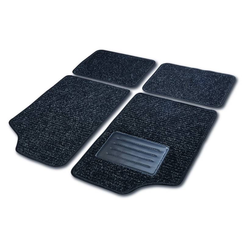 Cartrend 10595 Universal Textilmatte Space Teppich Matten Stoffmatten Autoteppiche Fussmatten Auto schwarz 4-teilig von cartrend