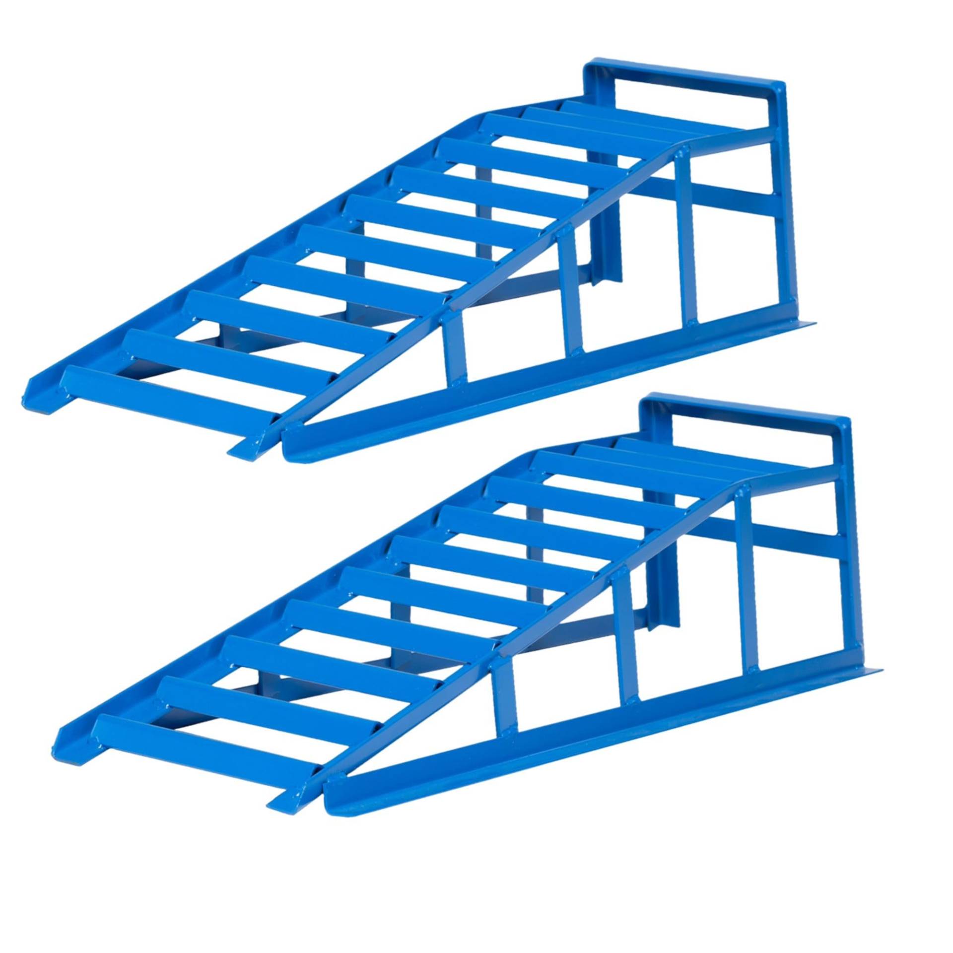 cartrend PKW Auffahrrampen-Set, bis 225 mm Hebebühne Kfz Rampe Auffahrbock Hebeplattform mit Überfahrschutz, 2 Stück von cartrend