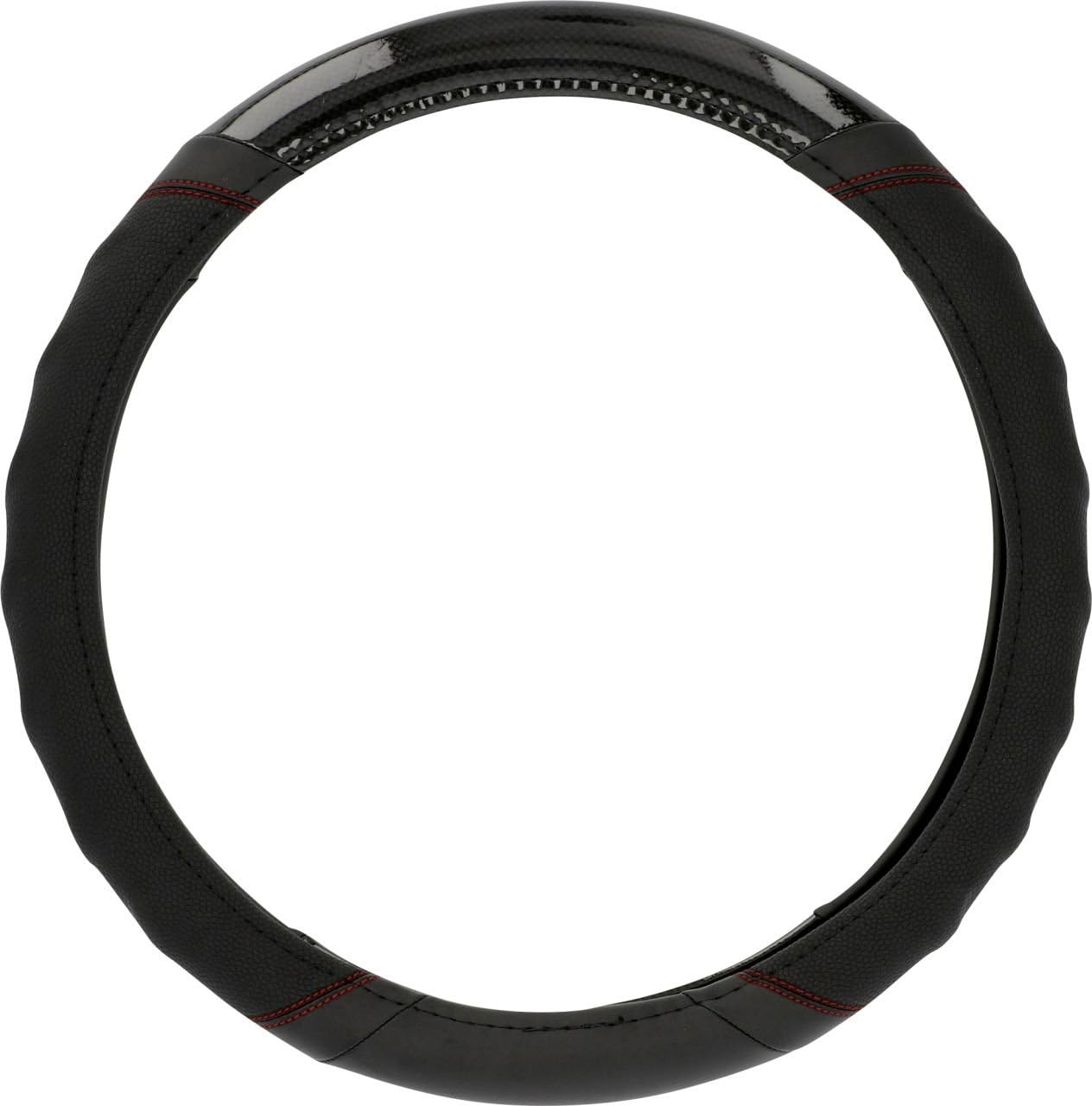 Cartrend 60295 Premium Lenkradhülle mit Fingergriff, Rote Naht, Schwarz/Carbon Cartrend 60295 Premium Lenkradhülle mit Fingergriff, Rote Naht, Schwarz/Carbon von cartrend