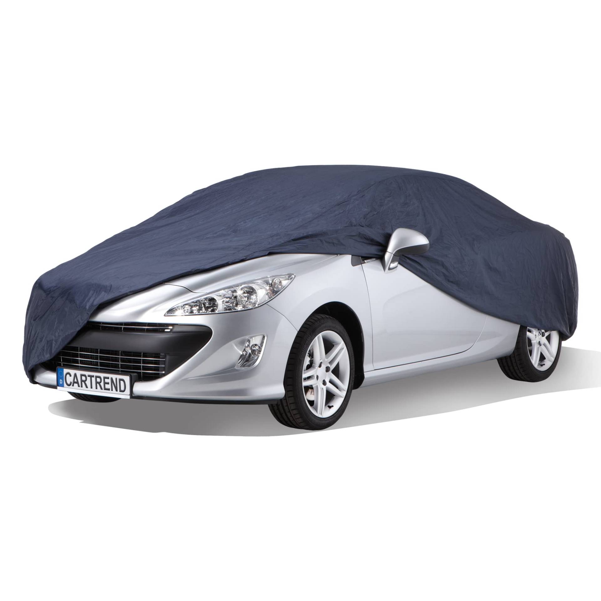 cartrend Vollgarage "New Generation", Auto Abdeckplane, wetterfeste, waschbare Abdeckung, Polyester blau, mit Aufbewahrungstasche, Größe L, L: 483 x 208 x 150 cm von cartrend