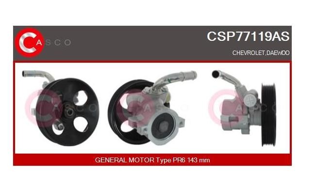 CASCO Hydraulikpumpe CHEVROLET,DAEWOO CSP77119AS 94572154,95216830,96451461 96451465,96452858,96834909,95977416,96450003,96451988 von Casco