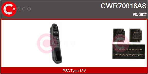 Schalter, Fensterheber fahrerseitig Casco CWR70018AS von Casco