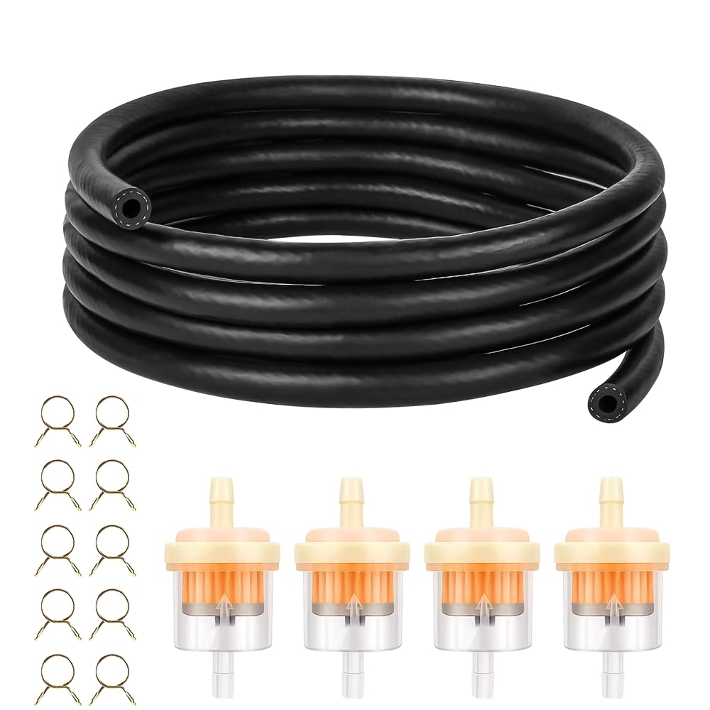 Casenly Motorrad Benzinschlauch Kit, 3 Meter Benzinschlauch 5mm, Kraftstoffleitung mit Benzinfilter, 10 Schlauchschellen, Ölschlauch Dieselschlauch Kraftstoffschlauch Benzinfilter für Rasenmäher Auto Casenly Motorrad Benzinschlauch Kit, 3 Meter Benzinschlauch 5mm, Kraftstoffleitung mit Benzinfilter, 10 Schlauchschellen, Ölschlauch Dieselschlauch Kraftstoffschlauch Benzinfilter für Rasenmäher Auto von Casenly