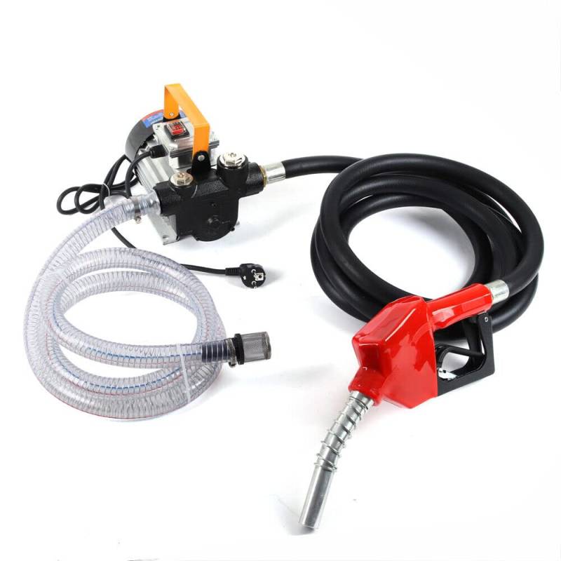 Dieselpumpe Selbstansaugend,230V Heizölpumpe selbstansaugend 60L/min Antriebsölpumpe Mit Ölpumpe Automatische Pistolenkraftstoffpumpe mit Schlauch von Caskunbsy