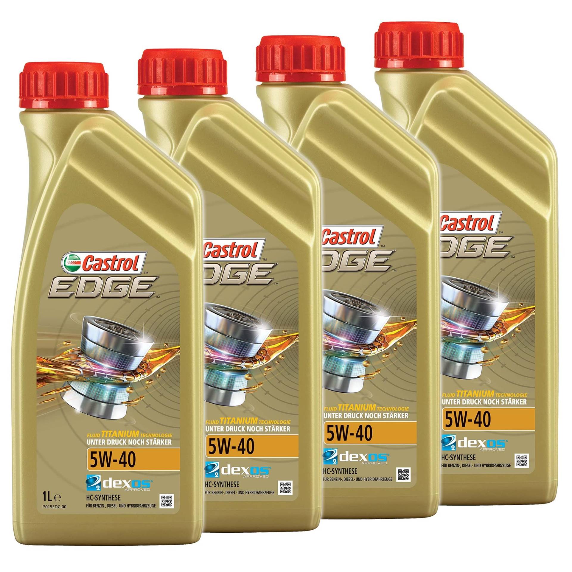 4x 1 L = 4 Liter Castrol Edge Fluid Titanium 5W-40 Motoröl von Castrol Bundle