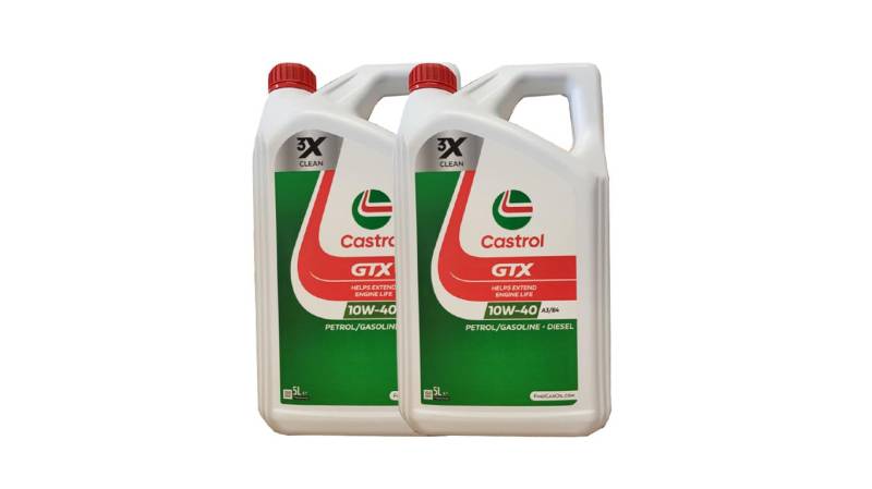 Motorenöl 10W-40 GTX Ultraclean A3/B4 [2x 5 L] von Castrol (SET15A4D510L) Öl Schmierung Motorenöl von Castrol Bundle